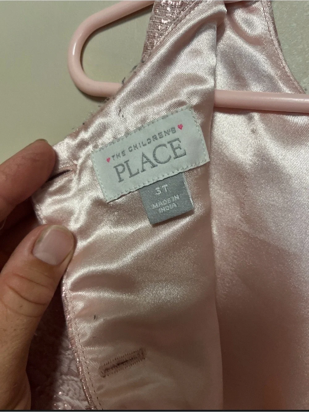 The Children's Place Blush Pink Jacquard Floral Party Dress